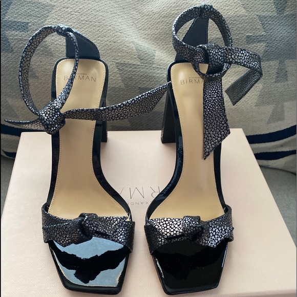 Alexandre Birman clarita 85 square pilar metallic Graphite/black 39.5 NWB - Picture 3 of 10